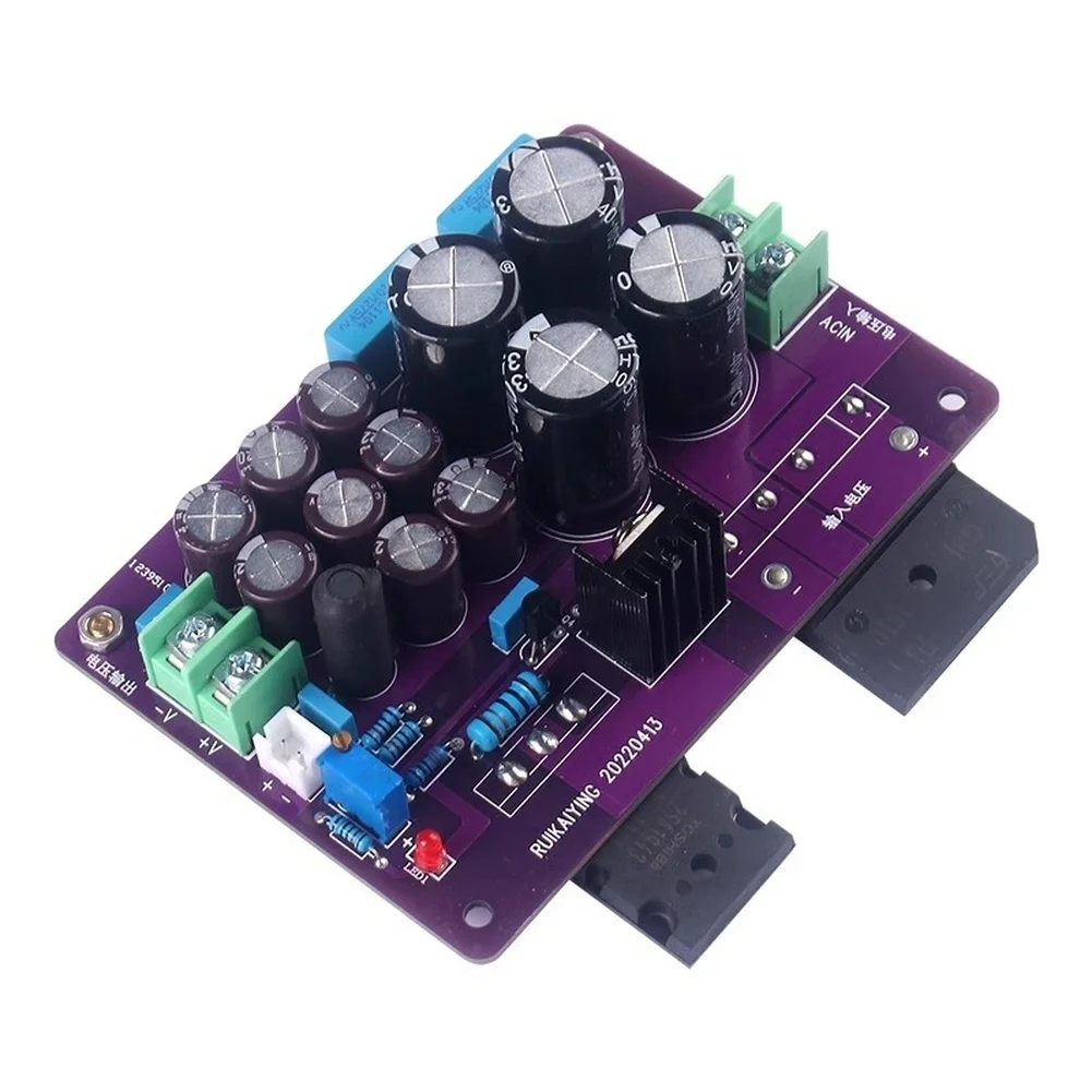 High Current Linear DC Power Supply Board 3.3V to 36V Adjustable Output with Heat Sink for Router and Audio Applications