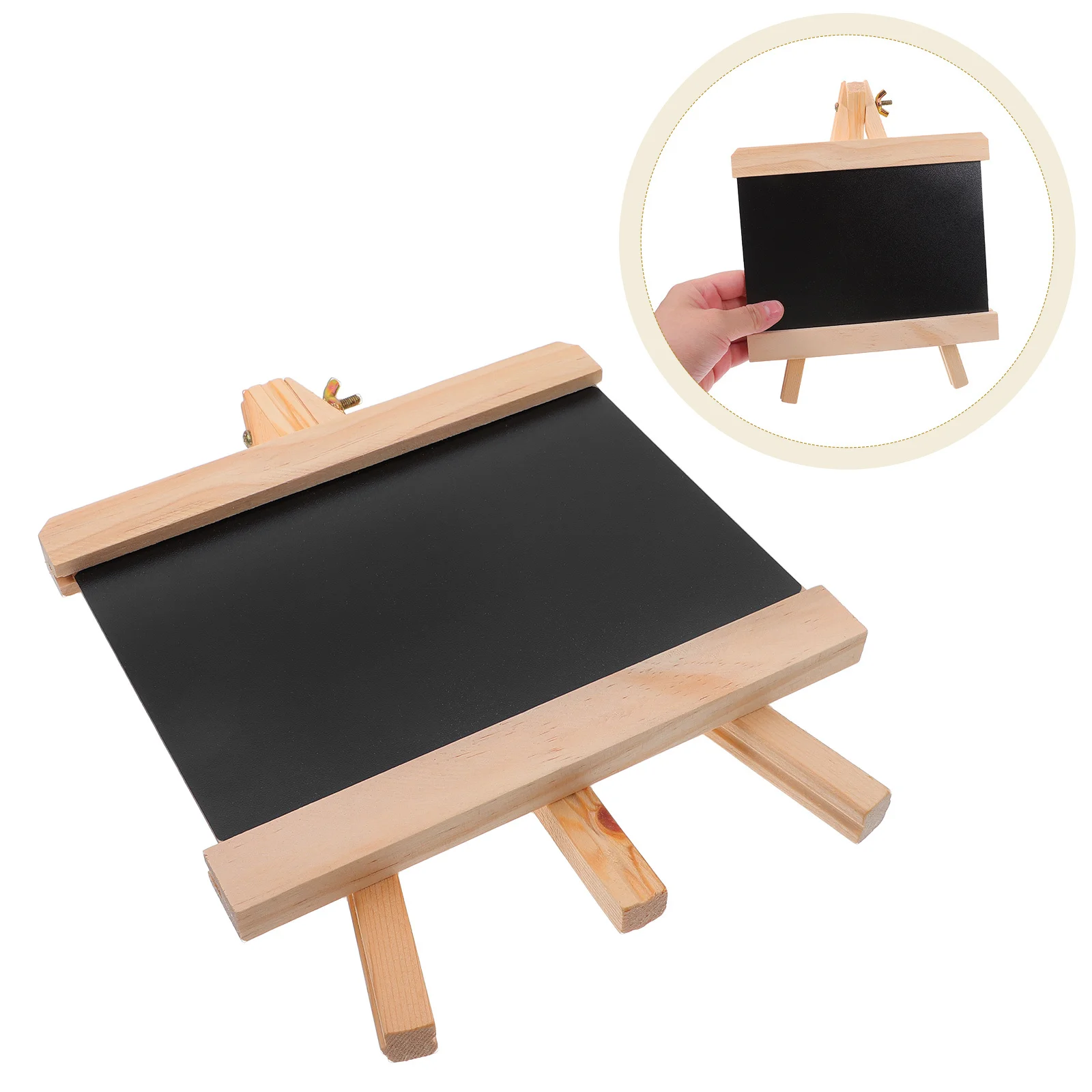 

9x7 Inch Wooden Chalkboard with A-Frame Easel Stand Erasable Surface for Menu Message Display Small Tabletop Sign Ideal Kitchen