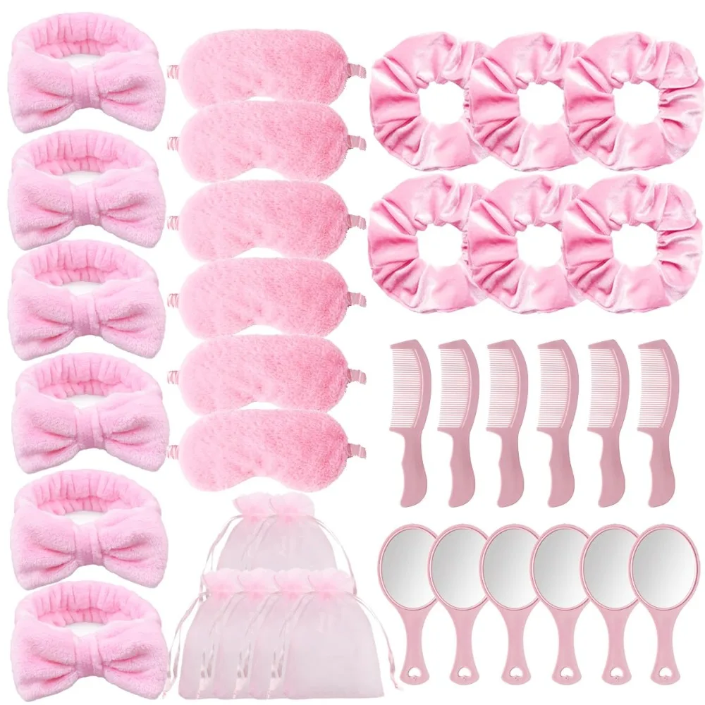 1-20 Sets de Artículos para Fiesta de Spa y Descanso: Diademas, Antifaces, Scrunchies, Espejos, Peines, Bolsas, para Niñas y Mujeres, Recuerdos de Boda