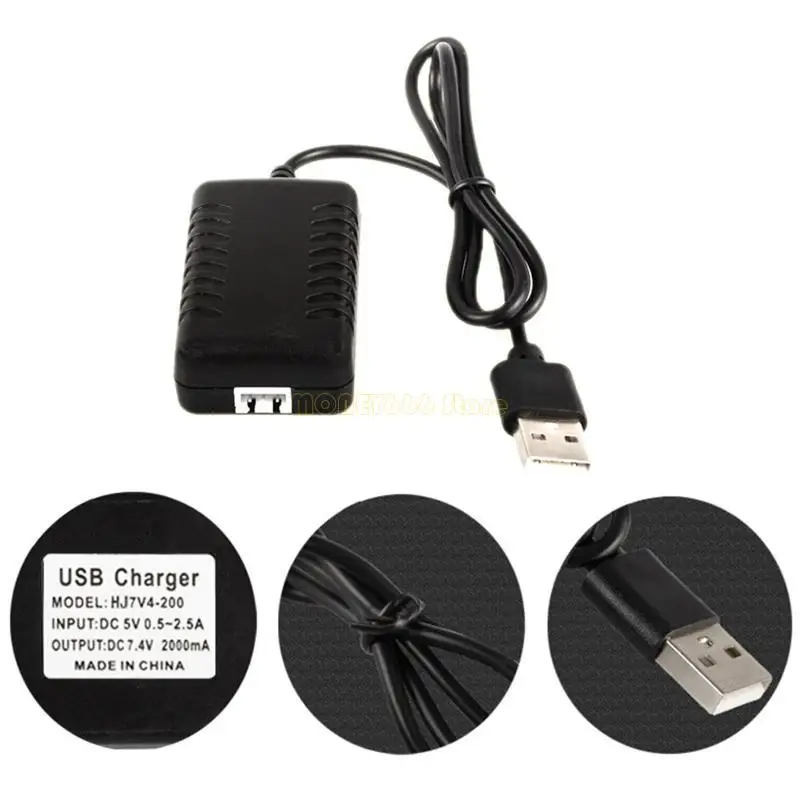 F62C USB for DC 7.4V 1500mA Input for DC 5V 0.5-2.5A for RC Car Battery