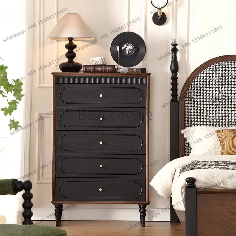 

Medieval style chest of drawers Solid wood retro chest of drawers Storage ash wood American drawer cabinet Storage