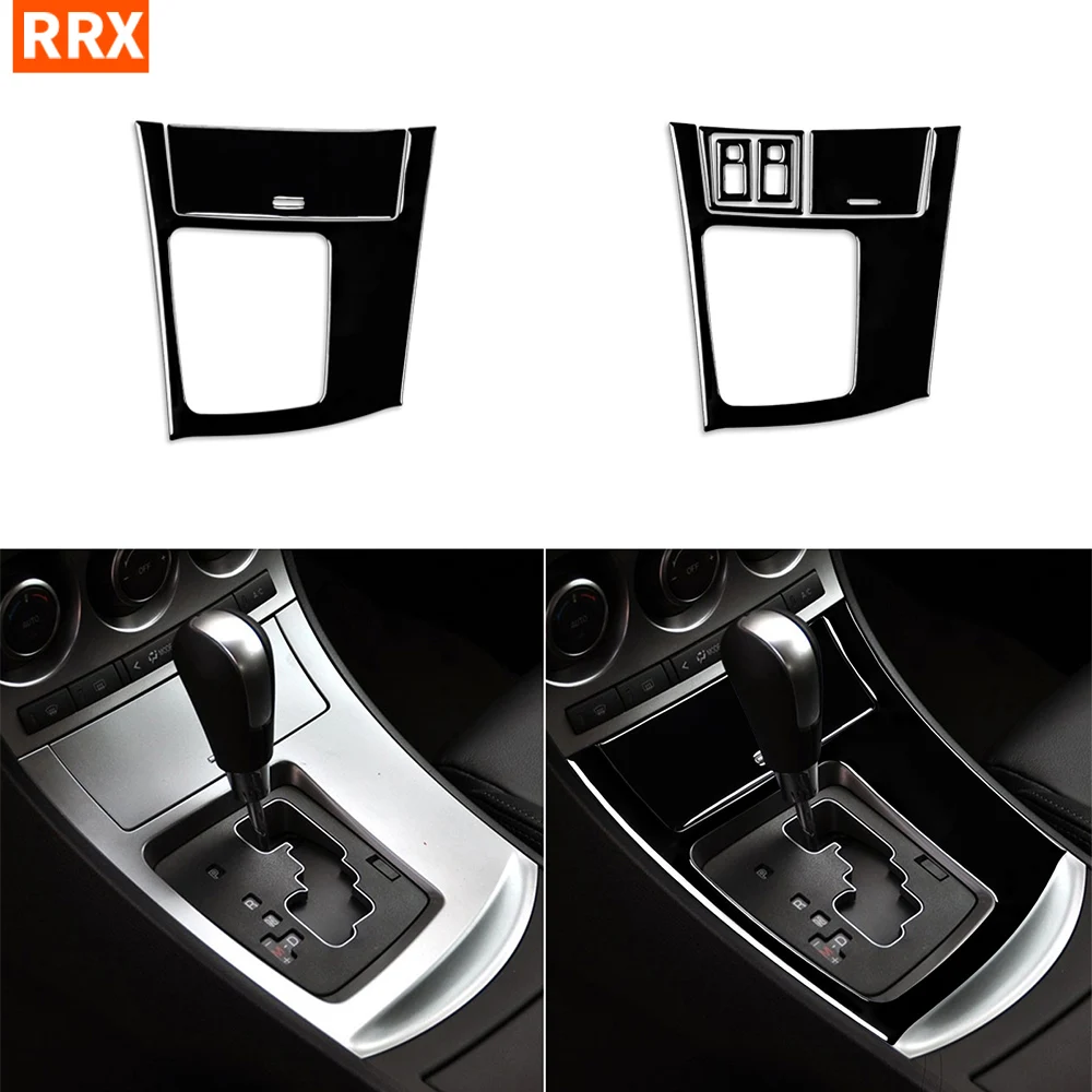 

For Mazda 3 Axela 2010-2013 Mazdaspeed 3 Mazda3 Automatic Gear Shift Knob Box Panel Frame Sticker Piano Black Car Accessories