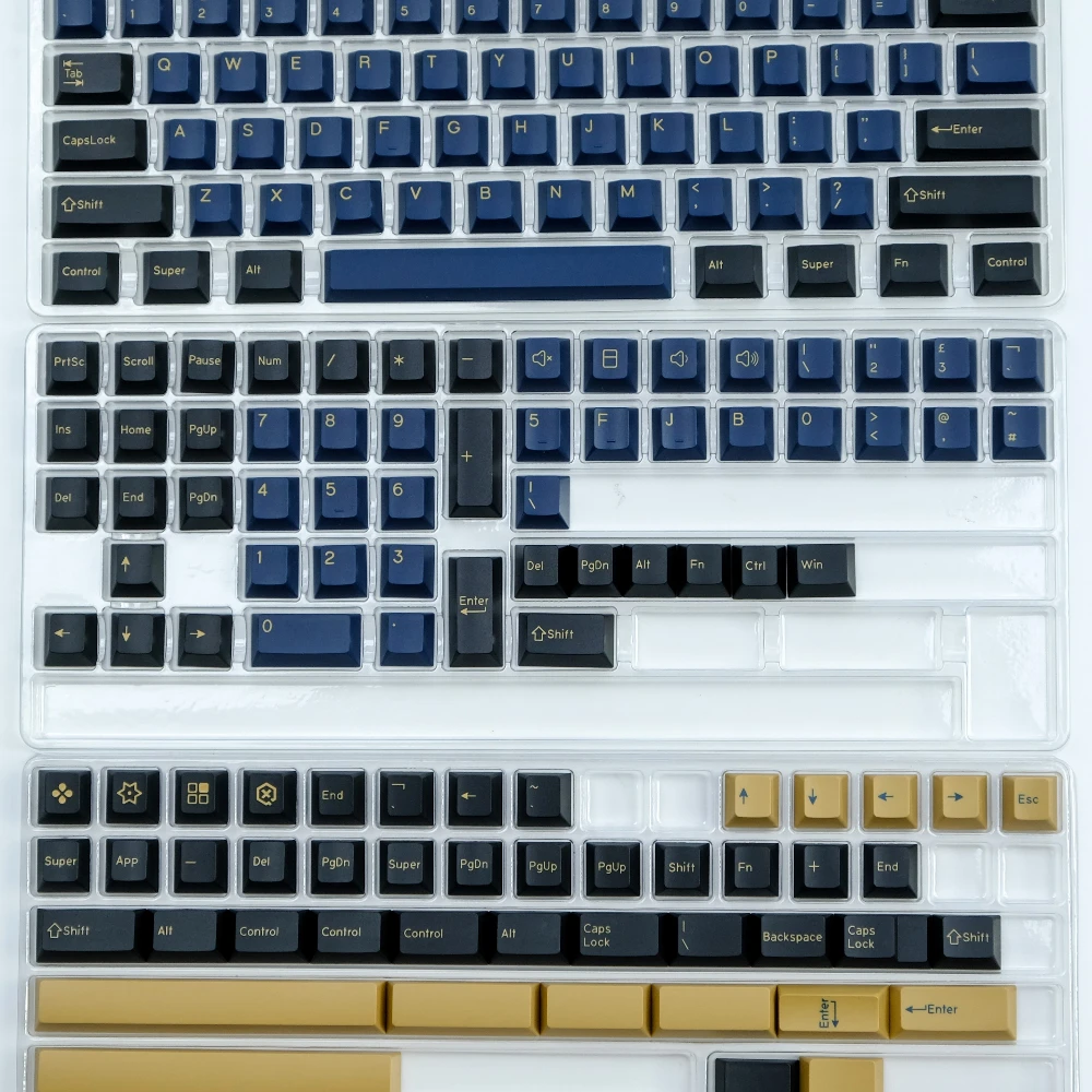 PBT Bicolor Blue Samurai Peach Blossoms Keycaps for Mechanical Keyboards (Height:1:1)