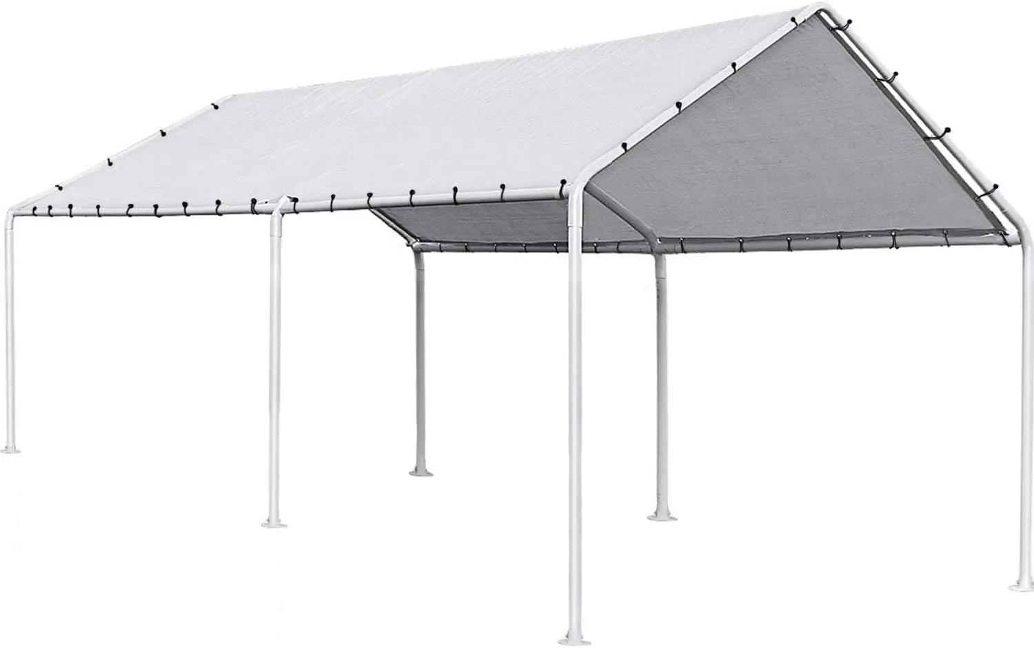

10'x20' Heavy Duty Galvanized Carport Waterproof Canopy Tent with Anchor Kit, Open-Sided Design for Cars and Outdoor Use