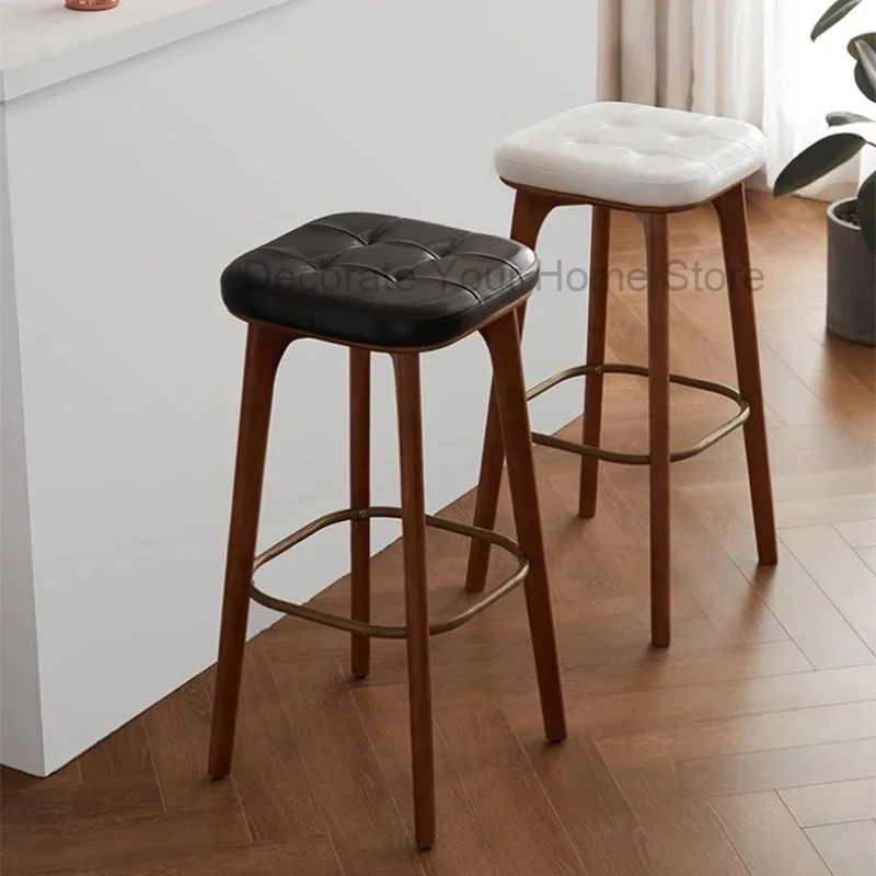 

Wooden Modern Luxury Bar Stools Make Up Reception Patio Garden Bar Stool Vanity Saloon Party Tabourets De Bar Home Furniture