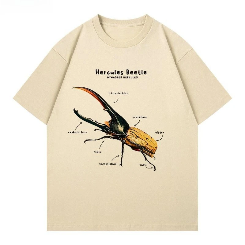 Longo alabarda grande dipper análise imagem diversão animal e inseto ciência popularização camiseta puro algodão unisex respirável topos