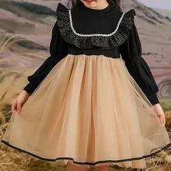 Girls Princess Dress Spring Autumn Birthday Evening Dresses Girl Long-sleeved Dresses for Party and Wedding  2-10Y Gown for Kids