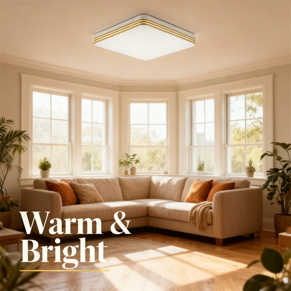 Modern LED Ceiling Light 18W-48W Dimmable Panel for Home Bedroom Kitchen Living Room - Energy Efficient AC 110-220V