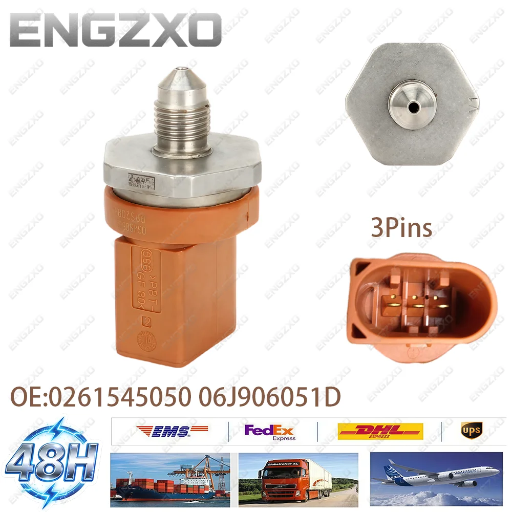 High Quality 0261545050 06J906054B Fuel Pressure Sensor for Audi A4 A5 Q3 Q5 S6 S8 VW CC Eos Jetta Skoda Passat 06J906051D