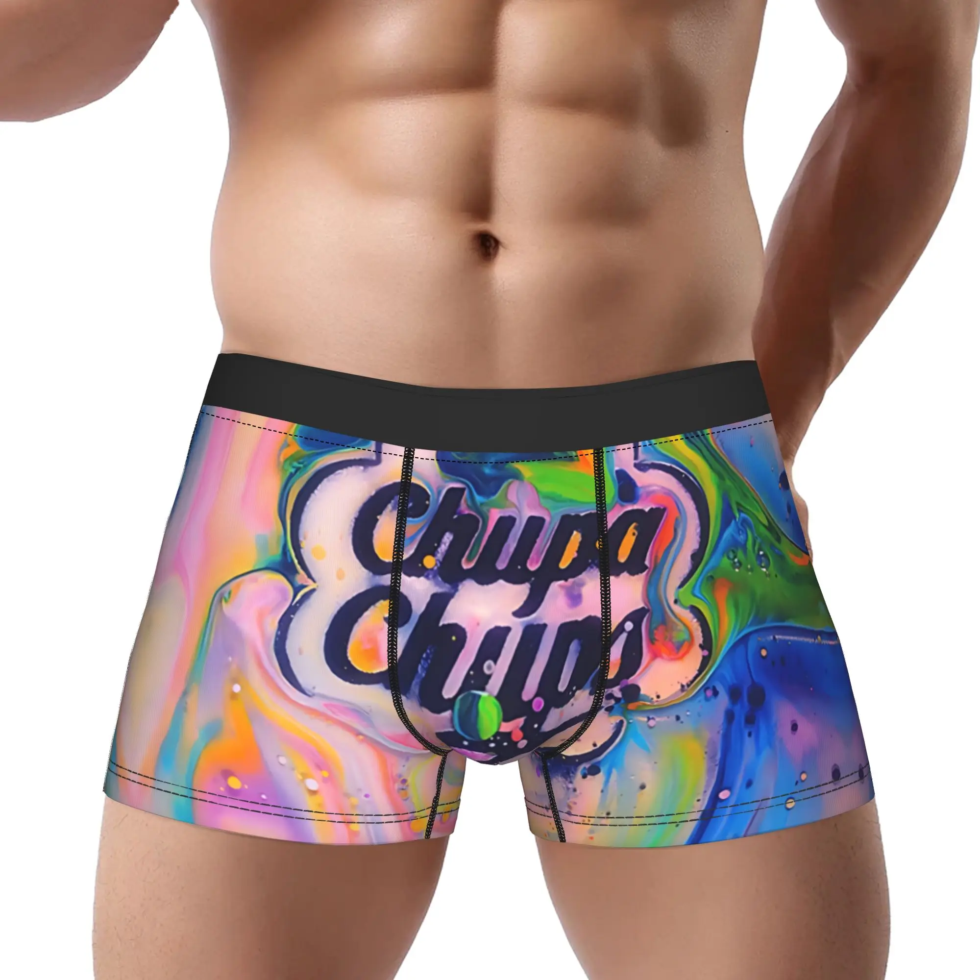 

adults 18 plus Chupa Chups LOGO Underpants Homme Panties Male Underwear Print Shorts Boxer Briefs
