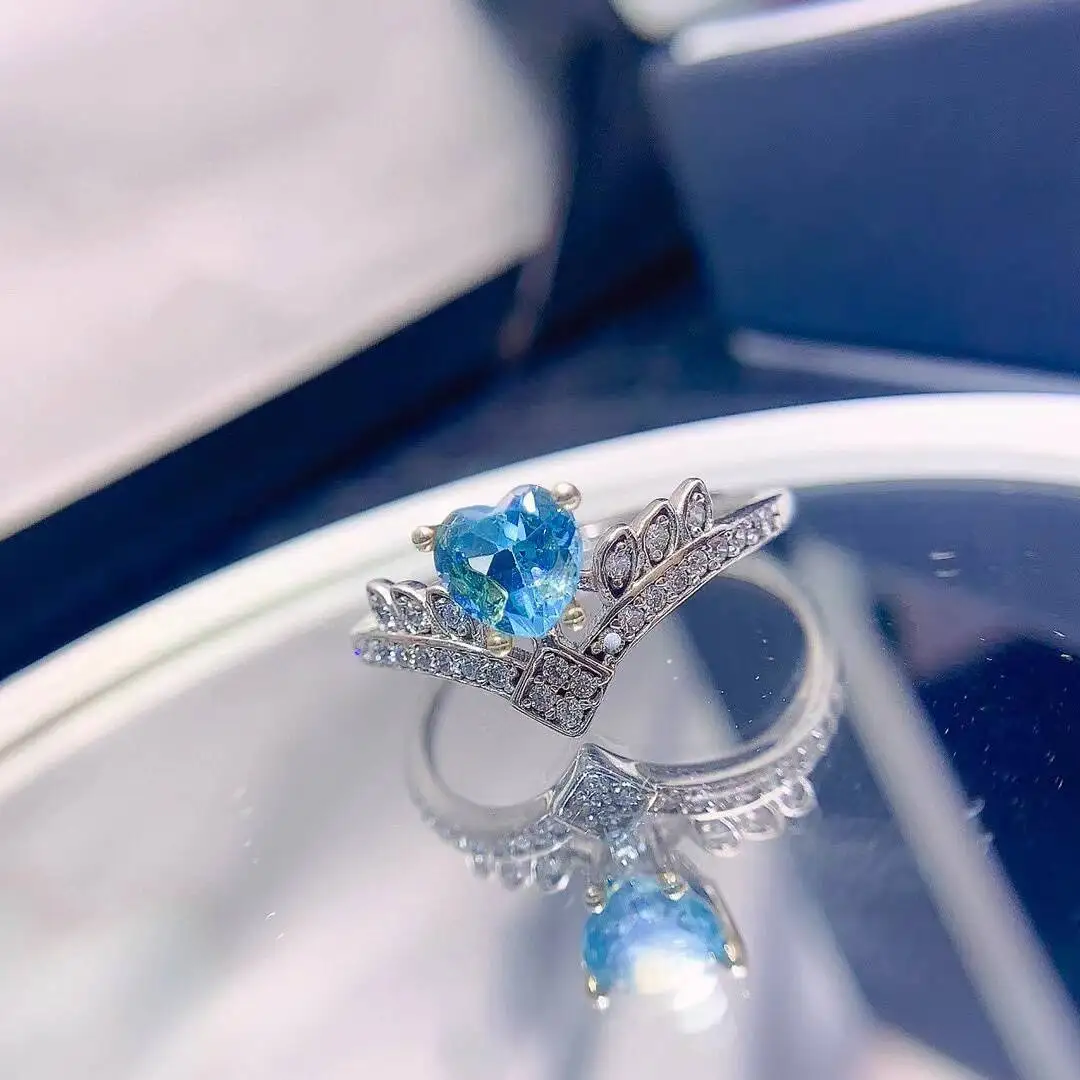 KJJEAXCMY New Jewelry Natural Women's Topaz Ring 925 silver inlay Colorful and splendid Crystal pure fire flash explosion