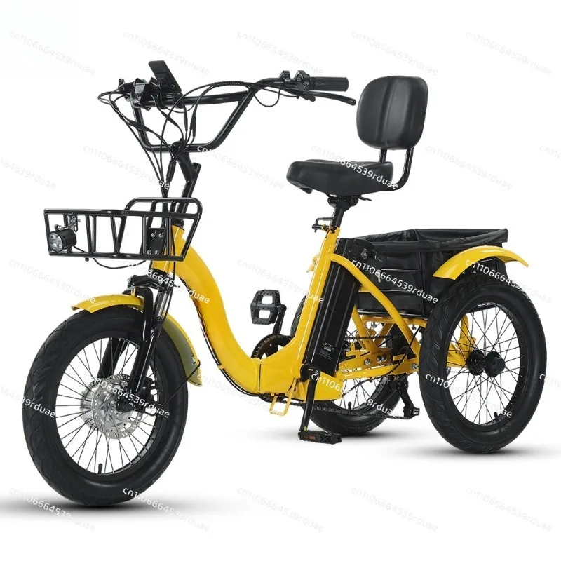 

18 inch pedal fun electric tricycle pedal power lithium battery tricycle rough tire snow