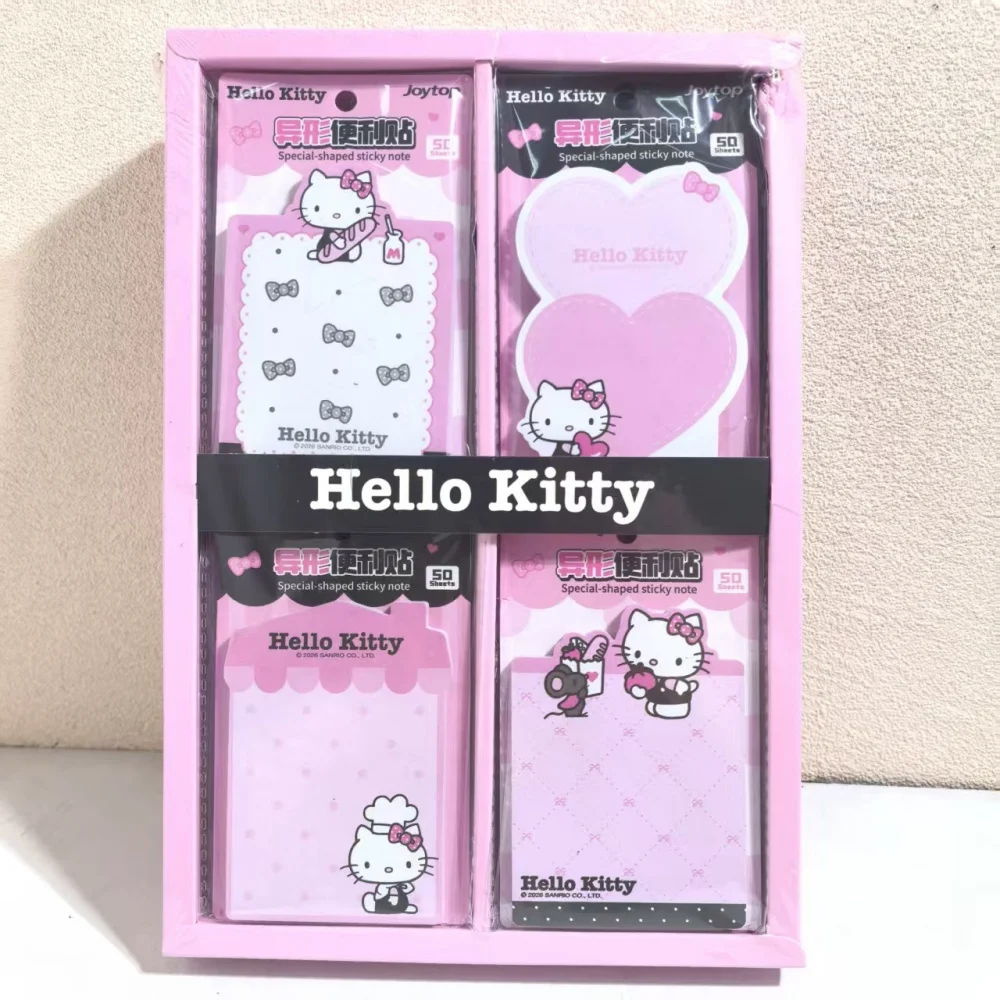 Genuine Sanrio Hello Kitty Special-shaped Sticky Notes Cute Self-adhesive Memo Pads Office School Supplies Women Gifts