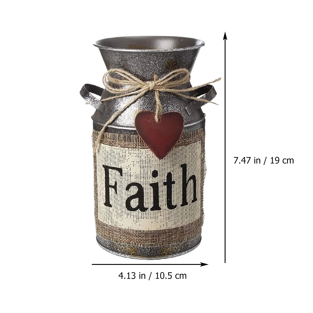 

2pcs Retro Tin Flower Bucket Vase Home Office Garden Balcony Decor Safe Creative Shape Long Service Life