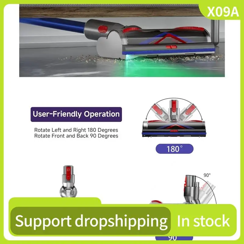 

X09A Vacuum Cleaner Brush Head Direct-Drive, Quick-Release Soft-Bristle Floor & Carpet Brush For Dyson V15 V11 V10 V8, V7