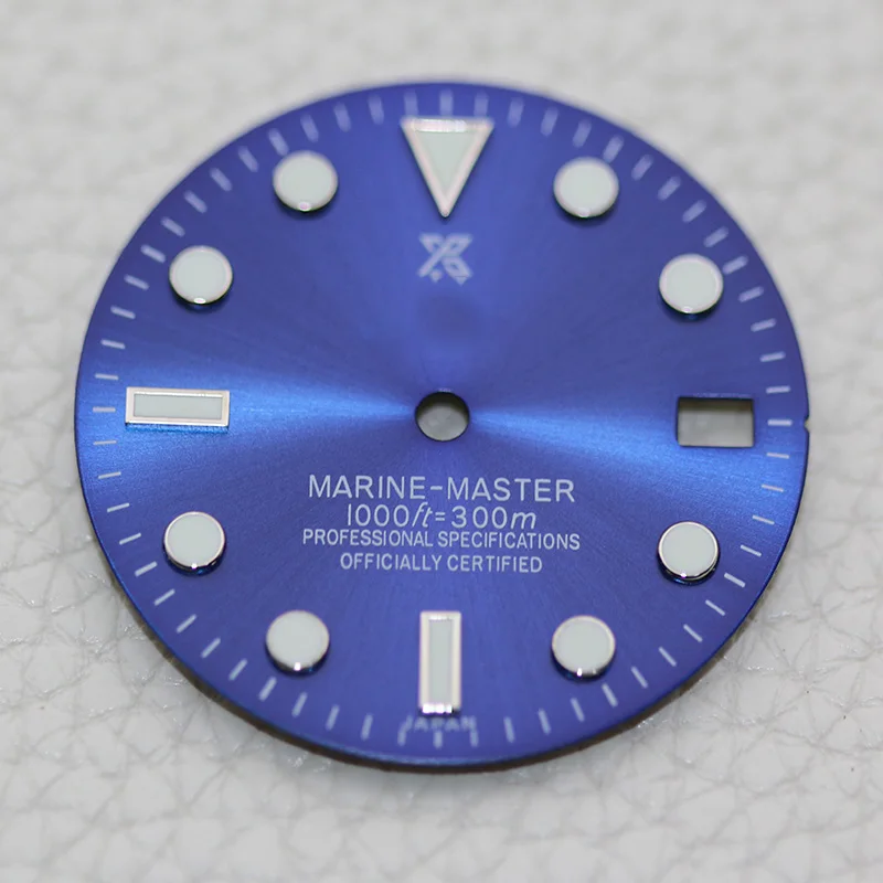 

28.5mm Black Sunburst Marinemaster 300m Diver NH35 Dial S Logo for Automatic Movement Mechanical Watch Faces Repair Parts
