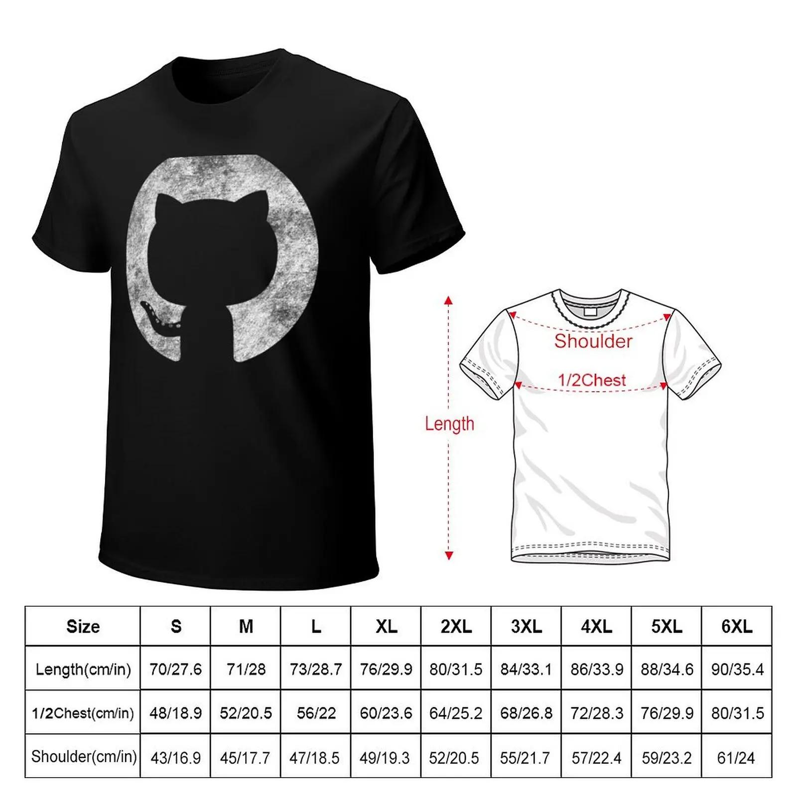 Github - Distressed White T-Shirt Plus Size Basic Short Sleeve Top