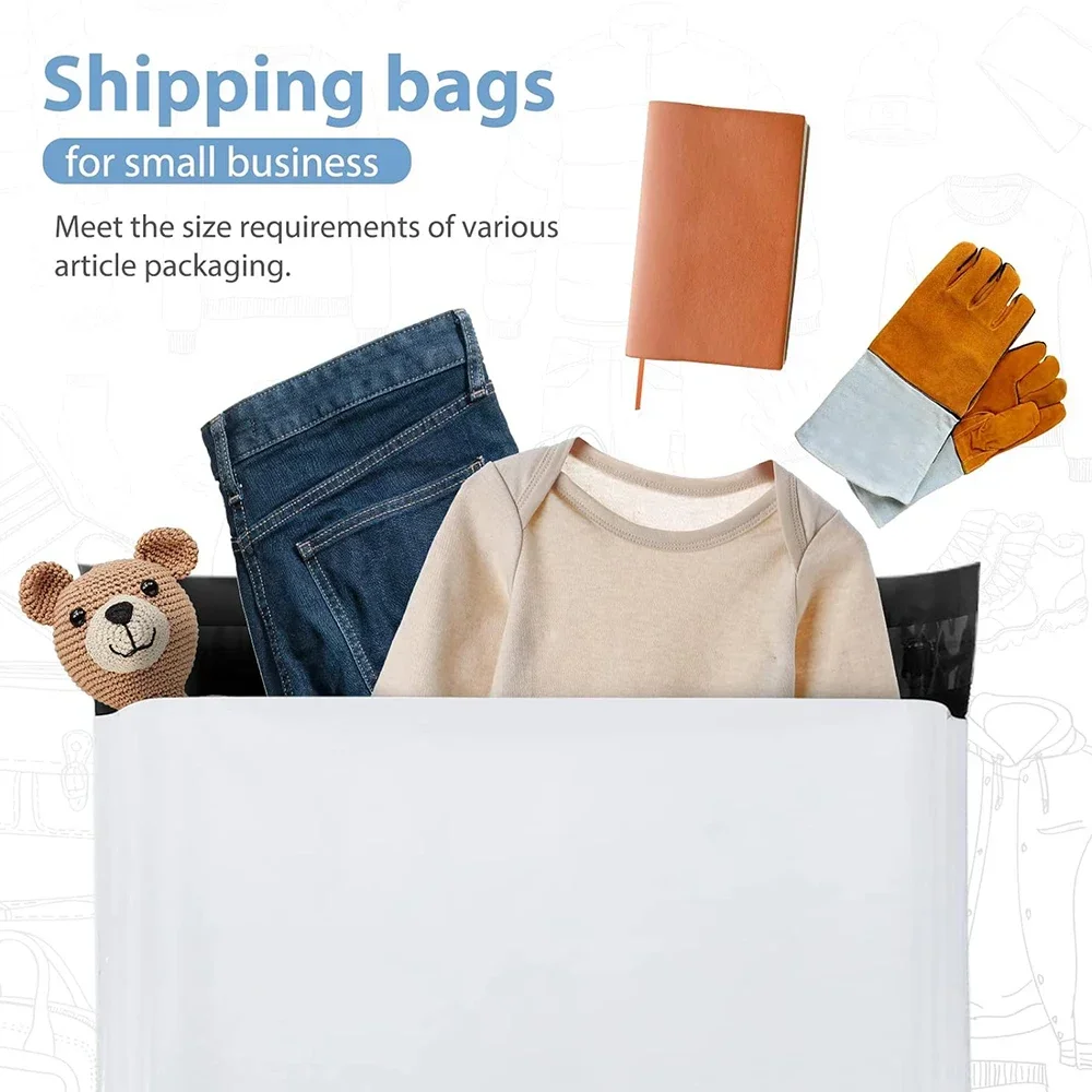 Sacs en Poly blanc robustes, enveloppes d'expédition adhésives fortes, auto-scellantes, étanches, anti-déchirure, emballage de courrier en Poly