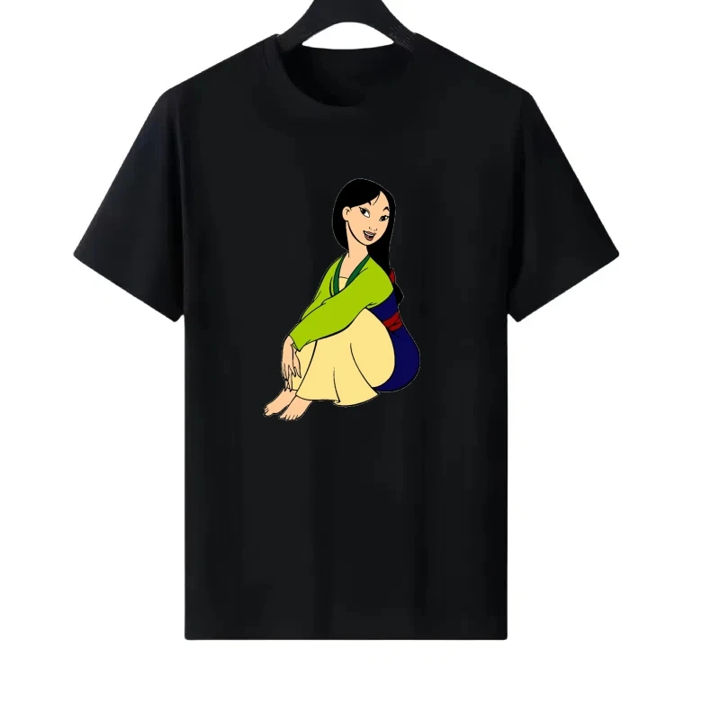 

Disney Mulan Pattern Woman Round Neck Parent-child Clothing Fashion Retro Tops Ladies Cheap Short Sleeves T-Shirt Sweatshirts