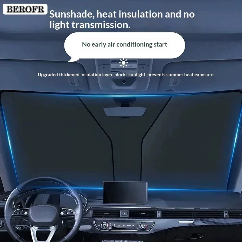 Car Sunshade For VW Volkswagen Touran 5T 2015~2025 2024 2023 Front Windshield Sun Visor Cover Anti UV Protection Accessories view 4