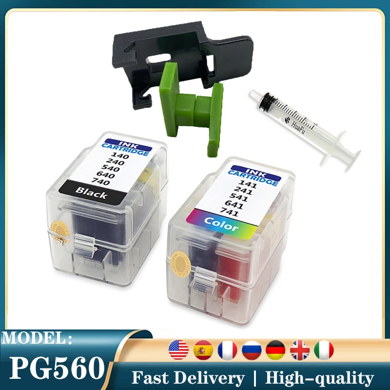 

560XL 561XL For Canon PG-560 CL-561 XL Smart Ink Cartridges Refill Kit For Pixma TS5350 TS7450 TS5351 TS5352 TS5353 TS7451 pg560