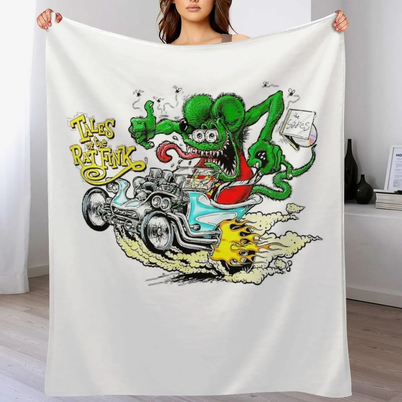 

Ratfink Throw Blanket Cute Plaid Designers Sofa Quilt Camping Blankets