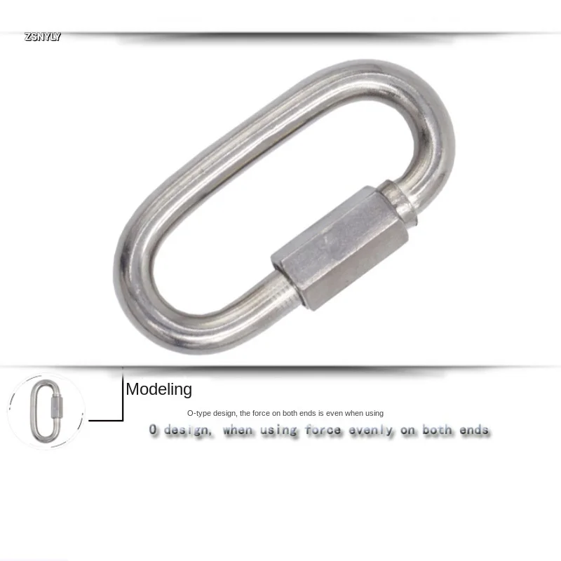 1Pc Stainless Steel Climbing Gear Carabiner Quick Links Safety Snap Hook M3/M3.5/M4/M5/M6/M7/M8/M9/M10 Chain Connecting Ring