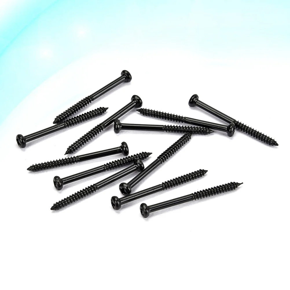 12 Pcs Bass Pickup Mounting Screws Instrument Accessory for PB JB P90 Pickups(Black)