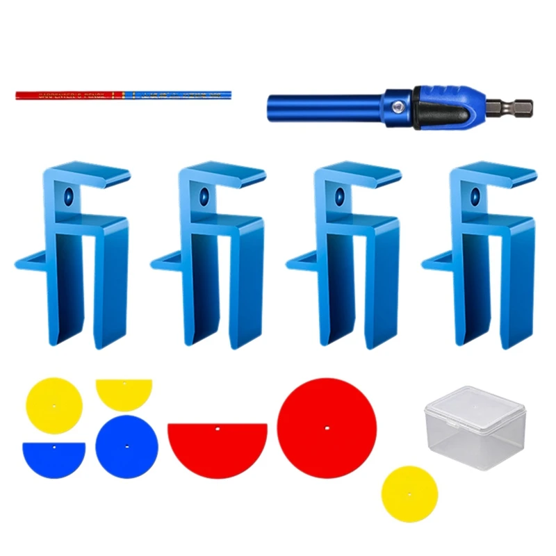 

Wardrobe Closing Board Clip Closing Fixing Clip Carpentry Closing Fixed Clamp Tool Blue 1Set