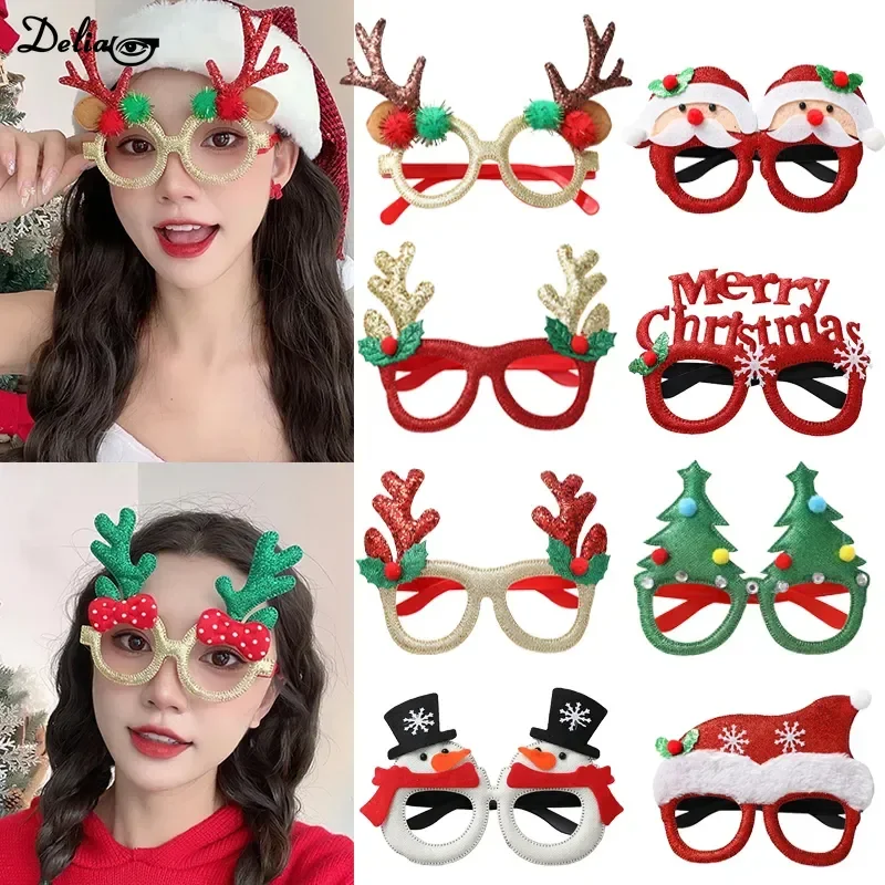 1 Pack Merry Christmas Glasses Santa Claus Snowman Antlers Christmas Tree Christmas Decoration Photo Prop Children New Year Gift