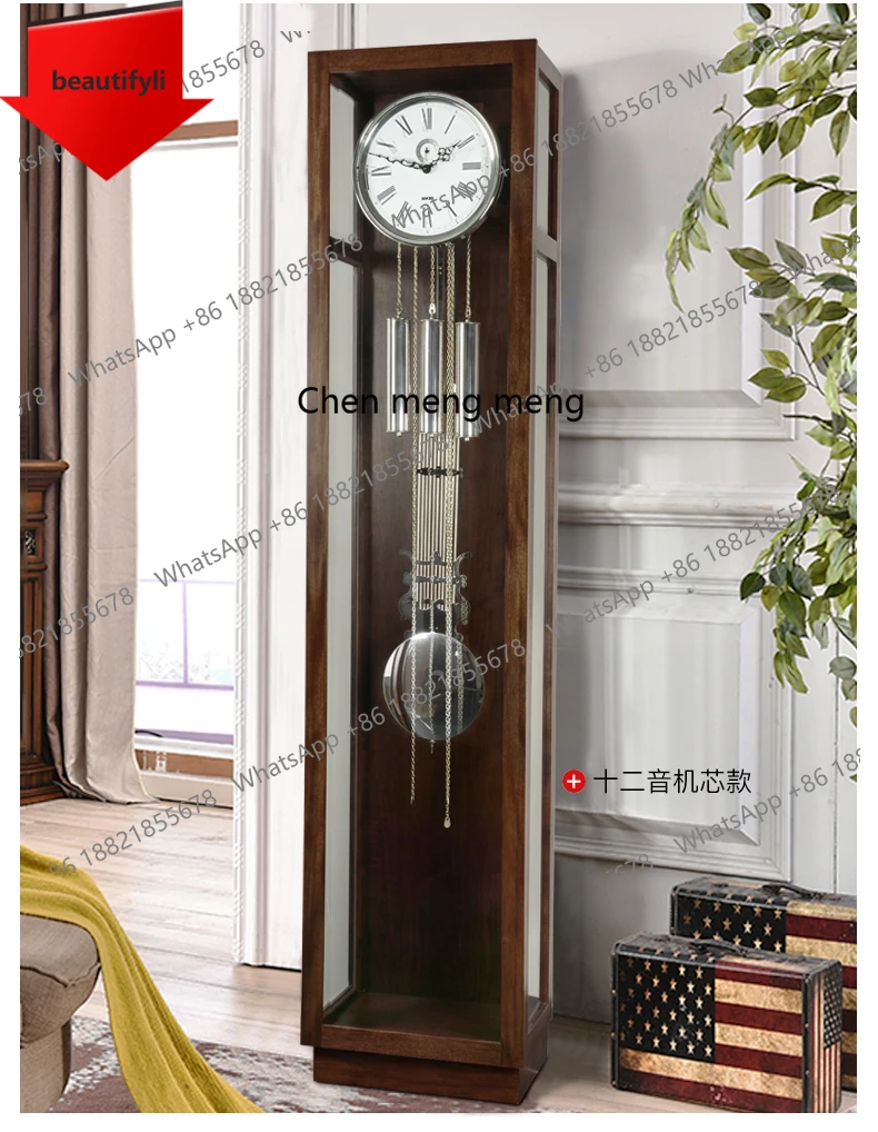 

European floor clock living room simple creative German movement light luxury modern mechanical floor clock a48