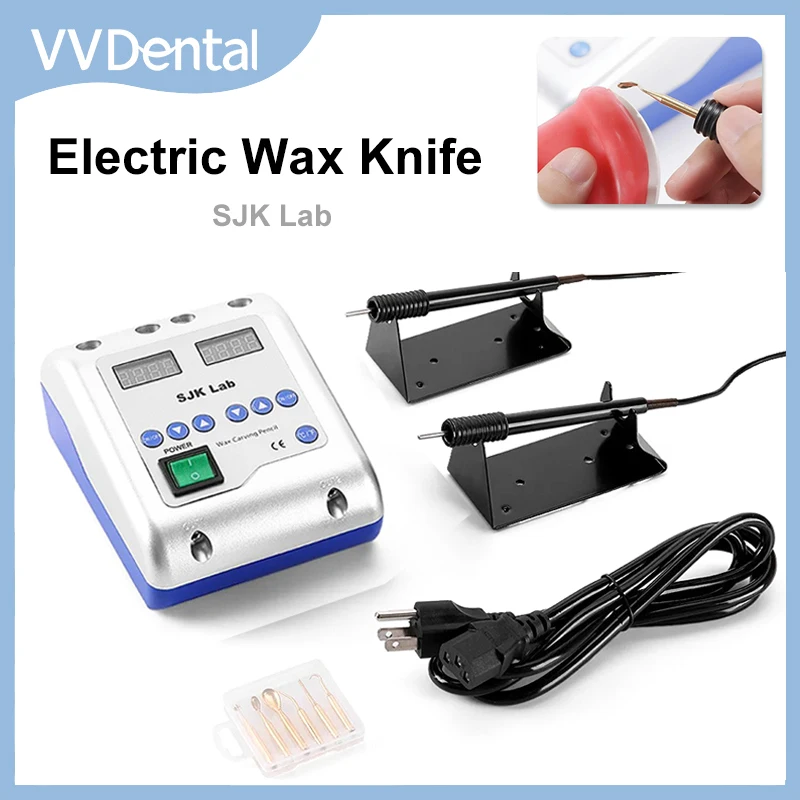 

Dental SJK Electric Waxer Carving Knife Machine Double Wax Carving Pen and 6 Wax Tip Copper Waxer Knife for Dental Lab Equipment