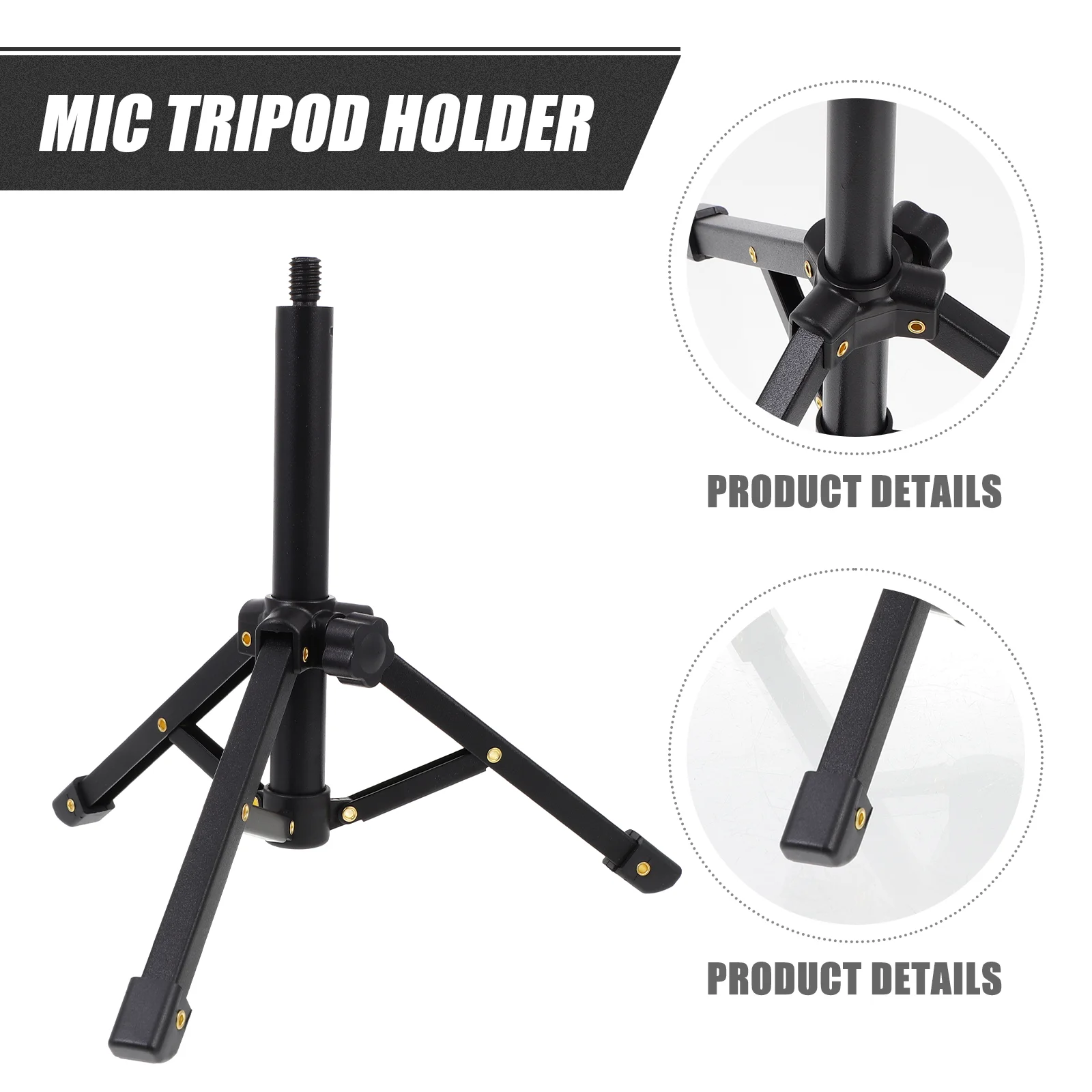 Microphone Stand Foldable Stands Desktop Tripod Holder Accessories Parts Alloy Mini