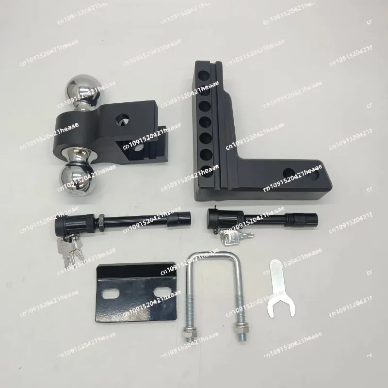 Suitable for-Tow Hitch for Heavy DutyBlack Adjustable Trailer Hitch Drop/Rise Aluminum Drop Hitch