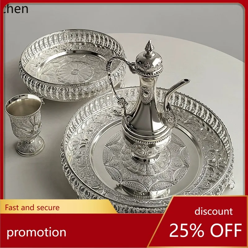 

Hxl silver fruit bowl - home living room fruit plate snack storage basket decorative ornament