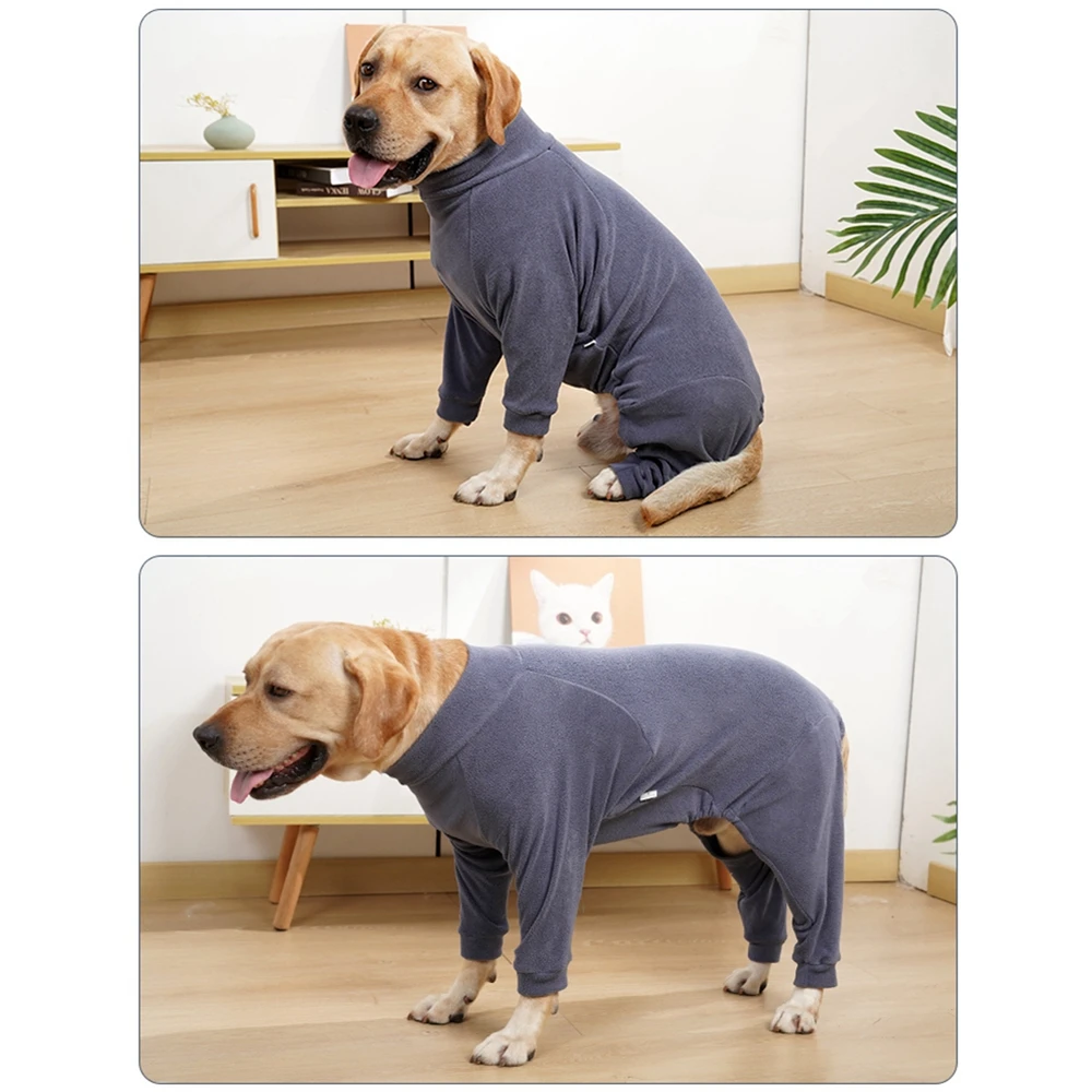 Winter Pet Dog Clothes Dogs Sweatshirt Warm Flannel Dog Pajamas Padded Clothes for Medium Large Dogs Labrador Jumpsuits Clothing