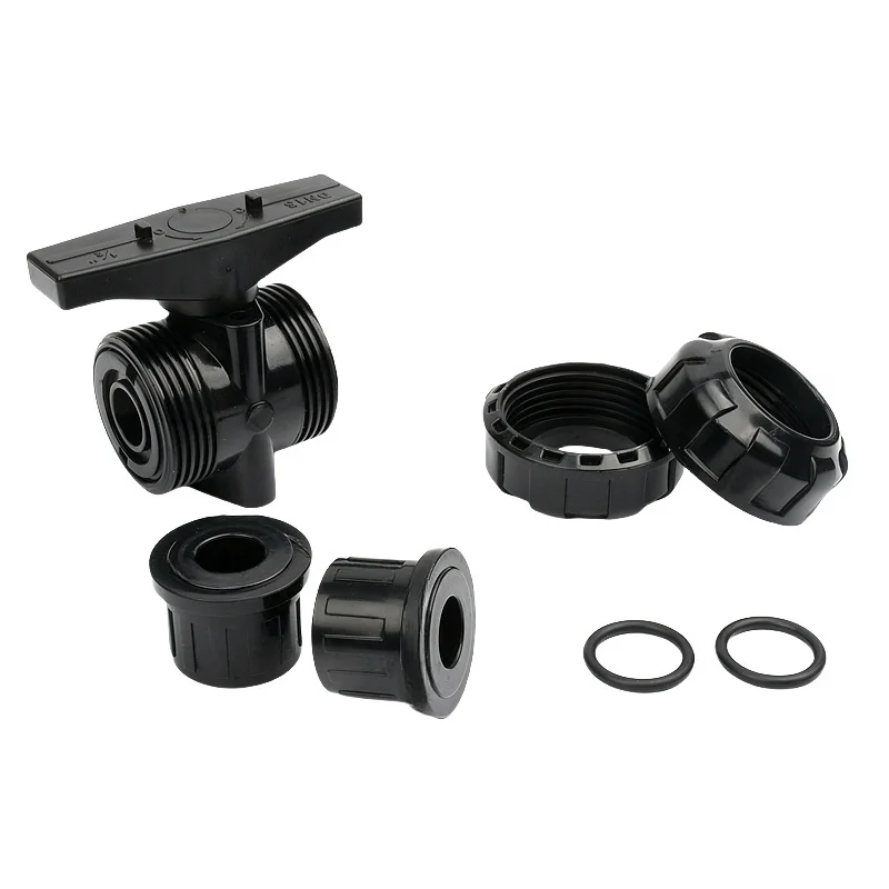 1PC I.D 20/25/32mm Black PVC Union Ball Valve Manual Switch Chemical Pipe Valve Aquarium Water Pipe Connectors Supply Fittings