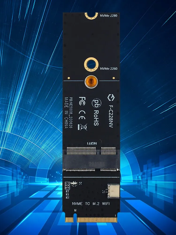 FENVI NGFF M.2 A + E klucz do NVMe PCI Express konwerter portów SSD Adapter F-C228NV dla AX200 AX210 8265 7260AC WiFi BT karta bezprzewodowa — zdjęcie 2