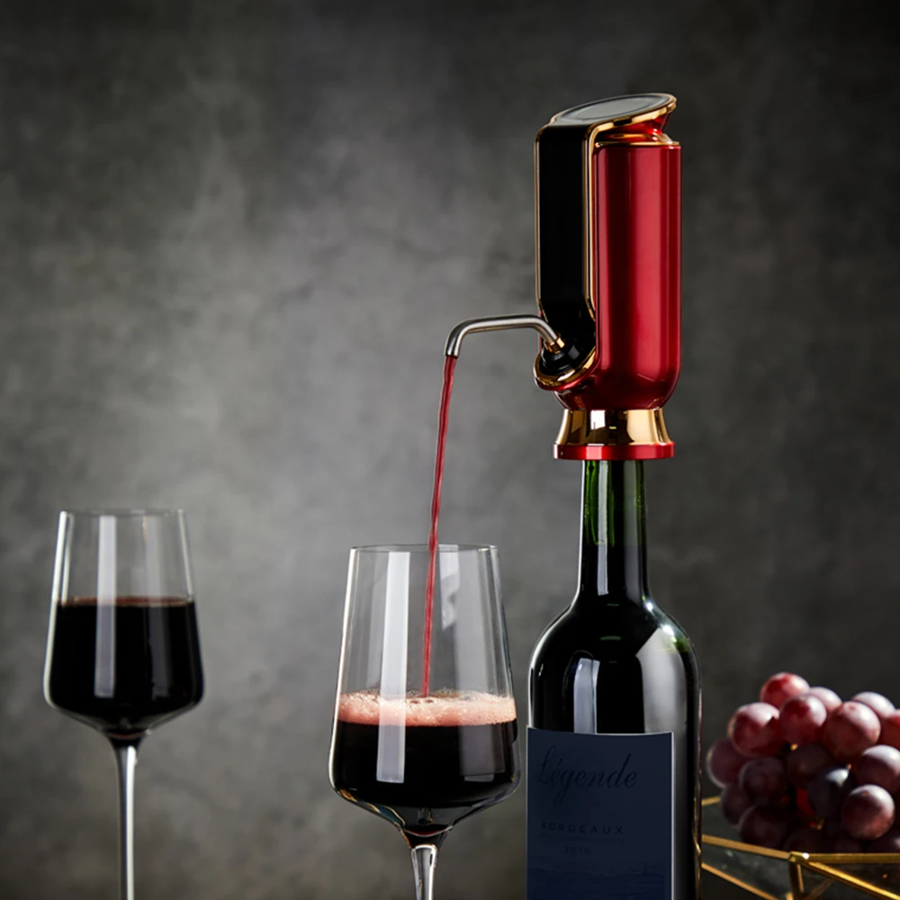 

touch sensive LED display electric bottle opener wine decanter electric wine aerator dispenser