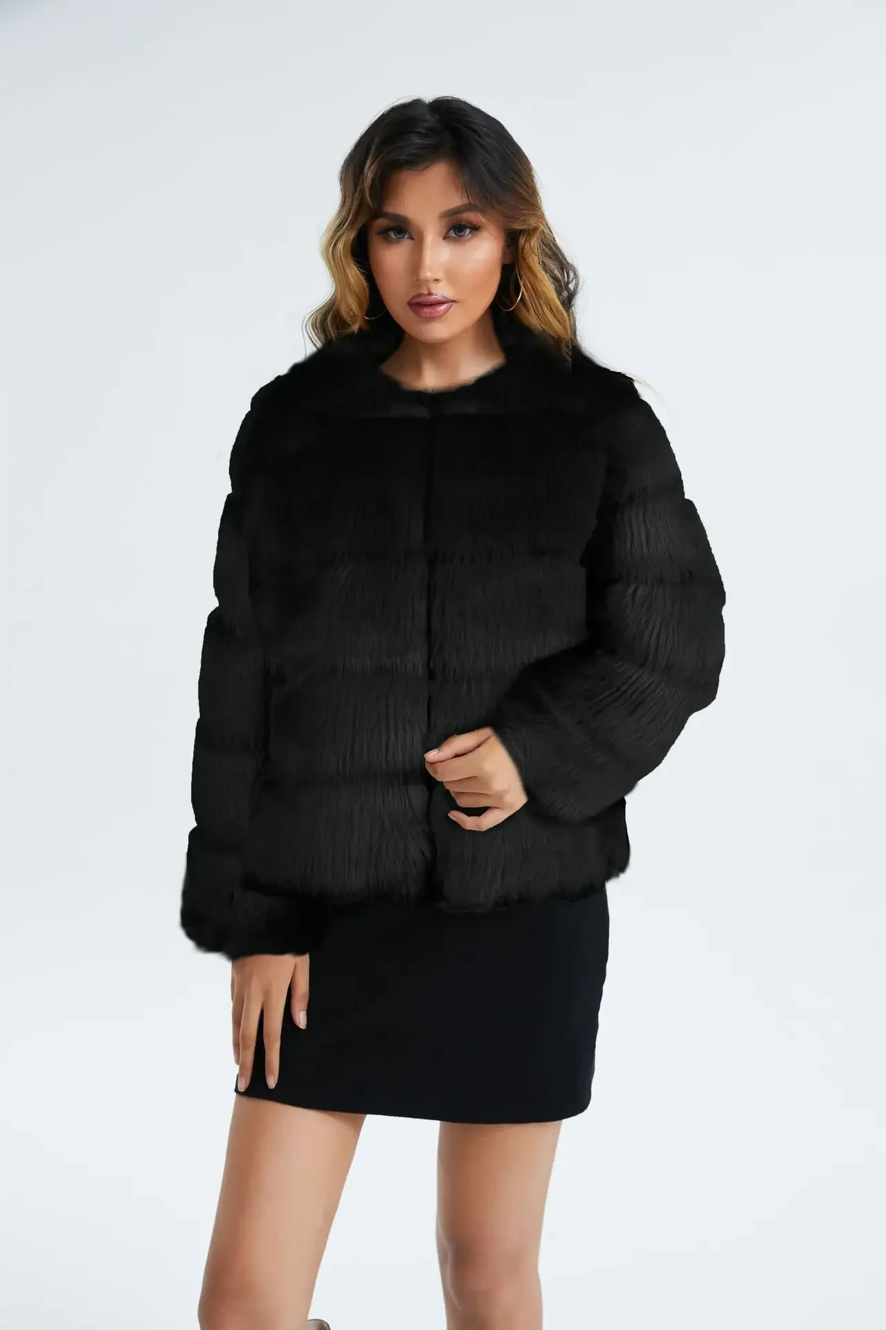 Faux Fur Coat Women Winter Coats Top Fashion Furry Jackets  Elegant Thick Warm Outer Parkas Clothes Fake Fur Woman Jacket