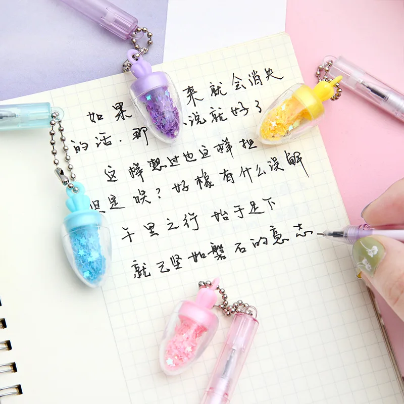 60 Pcs Creative Gel Pens Set Cute Girl Sequin Pendant Pendant Pen Student Learning Stationery Supplies Back To School Wholesale