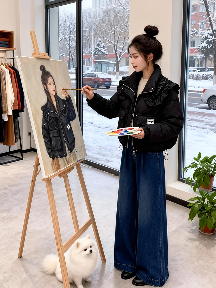 Abrigo Elegante y Delgado para Mujer, Nuevo Modelo de Invierno, Estilo Coreano, Informal, para Ir al Trabajo, Forrado, Holgado, Cálido