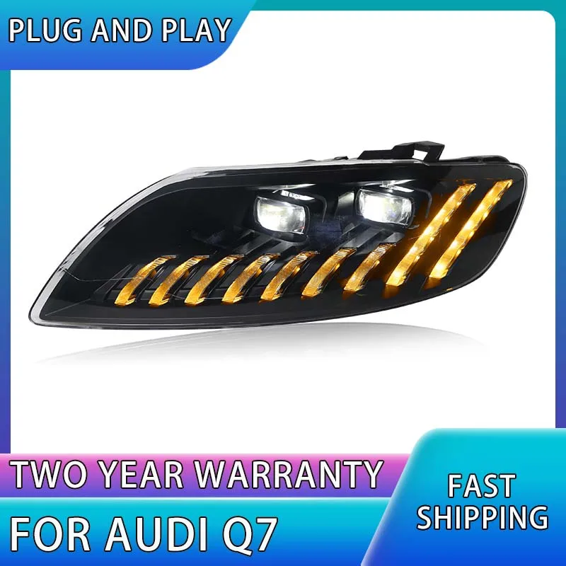 Car Styling Head Lamp for Audi Q7 Headlights 2006-2015 Q7 LED Headlight Projector Lens DRL Animation Automotive Accessories