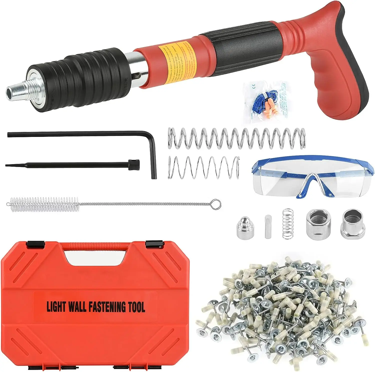 5 Speed Adjustable Manual Steel Nails Gun Portable Concrete Nail Gun Kits Wall Fastening Tool Household Woodworking