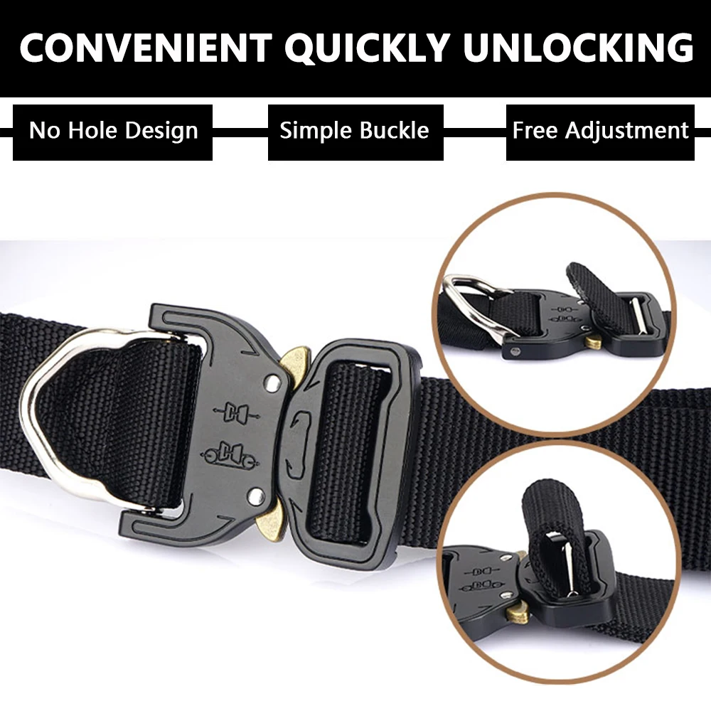 TUSHI Neue Taktische Gürtel Gewebt Langlebig Automatische Schnalle Männer Gürtel Armee Outdoor Jagd Multifunktionale Nylon Gürtel Mann Hosen Gürtel – Detail 3