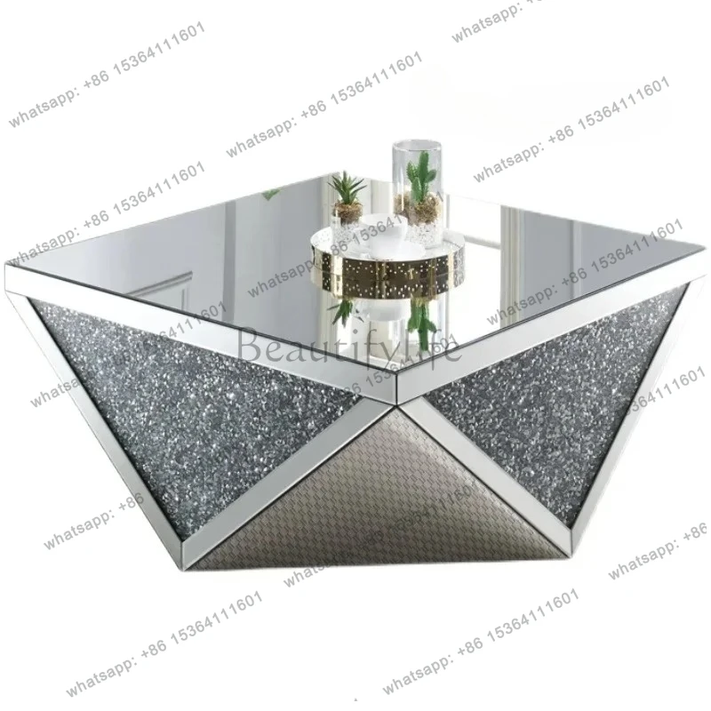 

Modern coffee table size apartment household tea table Nordic fashion glass mirror furniture coffee table