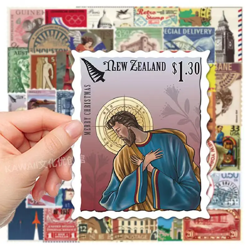 Kunst Retro Briefmarken Graffiti Aufkleber DIY Skateboard Telefon Fall Gepäck Selbst-Adhesive Aufkleber Decals Aufkleber Kind Spielzeug