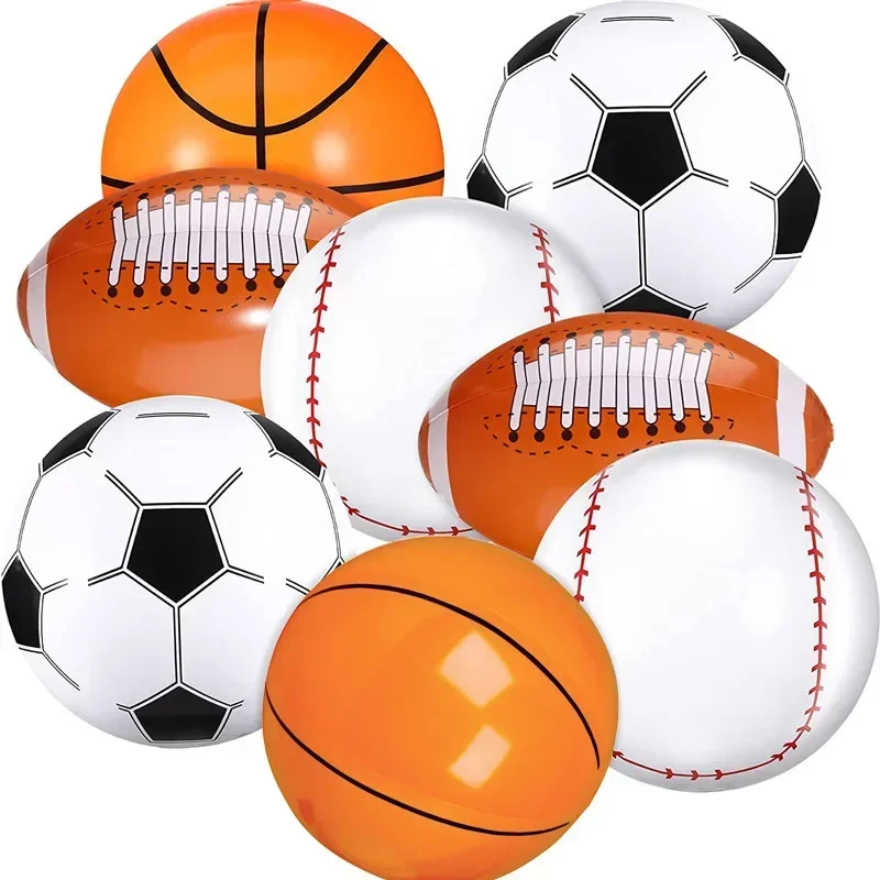 Inflatable Beach Ball Football Baseball Rugby Basketball Swimming Pool Inflatable Toy Ballon Hello Summer Sports Kids Gift Balon