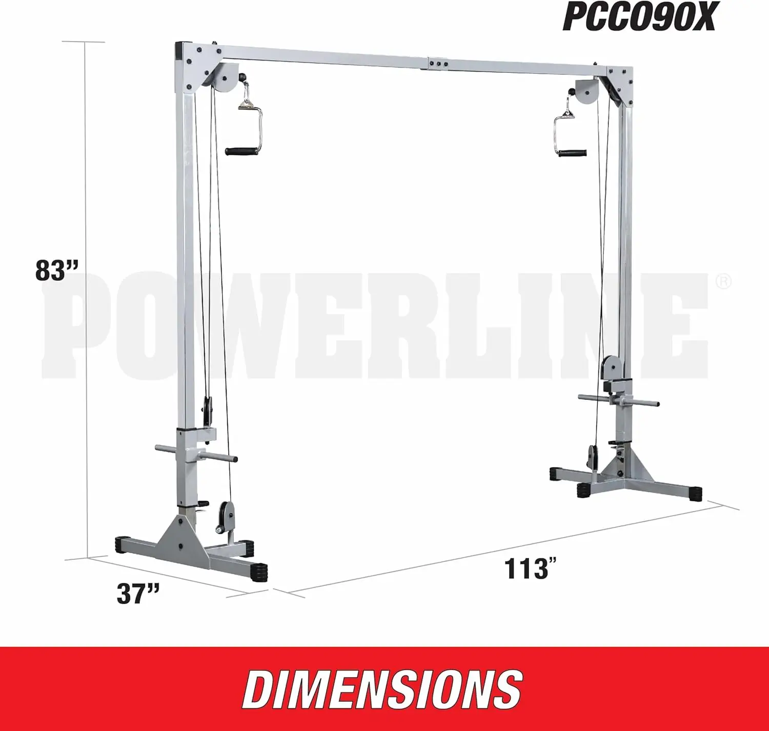 Powerline Cable Crossover Machine - High and Low Pulleys Gym Equipment for Home, Functional Trainer, Total Body Exerc