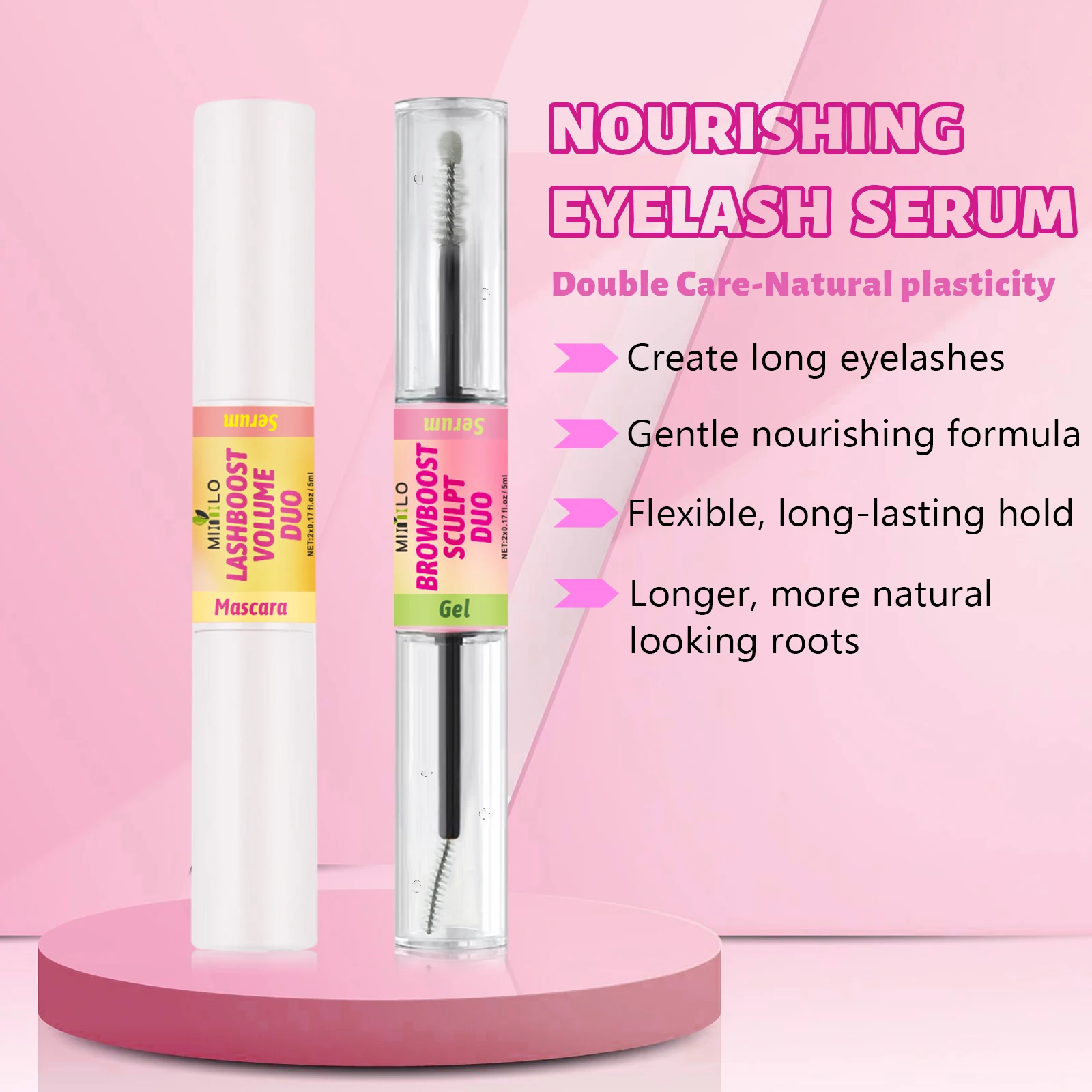 2 pièces, lotion nourrissante qui favorise la croissance des sourcils et des cils, allonge rapidement les sourcils et les cils, avec du gel